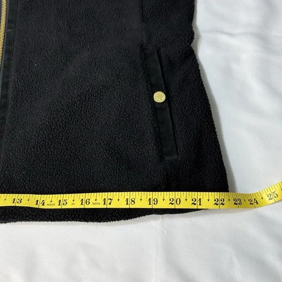 Lilly Pulitzer Brooklee Reversible Sherpa Vest‎ Black Faux Suede Size XL EUC - Picture 16 of 16